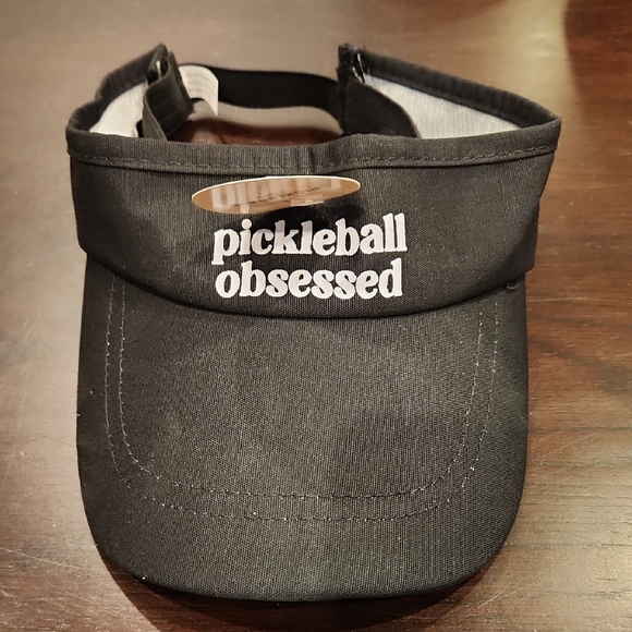 Black & White Pickleball Obsessed Visor & Pouch Set, NWT - Picture 2 of 16